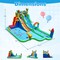 Inflatable Water Slide with Dual Slides Splash Pool Climbing Wall Basketball Hoop for Kids Ages 3-12